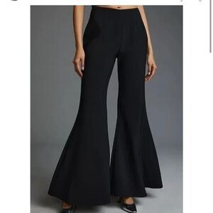 Anthropologie Flare Bell Bottom Pull On Pants Black Motif 6 elephant wide leg